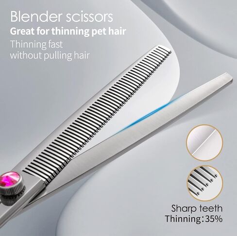Chunkers Dog Grooming Scissors 7.0 in Professional Thinning Shears for Dogs Pet Grooming Scissors Chunkers Shears Dog Grooming Japan 440C 70% Thinning Rate 18 Teeth(7.0'',Chunkers) in Kuwait