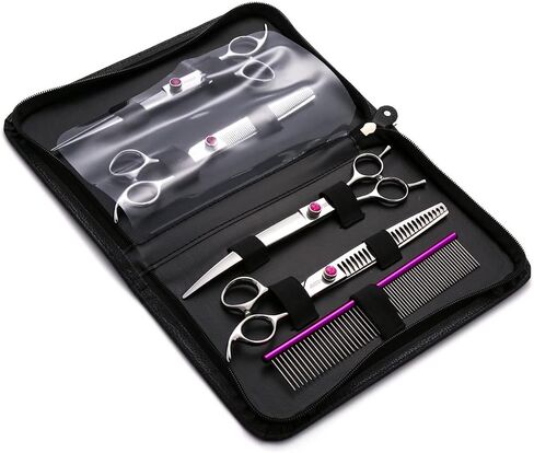 Chunkers Dog Grooming Scissors 7.0 in Professional Thinning Shears for Dogs Pet Grooming Scissors Chunkers Shears Dog Grooming Japan 440C 70% Thinning Rate 18 Teeth(7.0'',Chunkers) in Kuwait