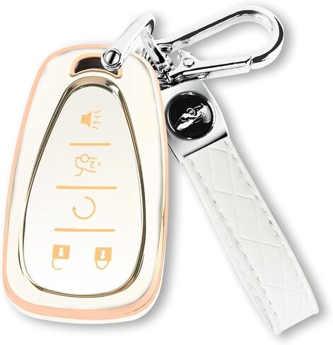 QBUC لغطاء مفتاح Chevy Key Fob مع واقي TPU لسلسلة المفاتيح مناسب لشفروليه Equinox Malibu Traverse Blazer Camaro Impala Cruze Volt Bolt Sonic Trax Tahoe Key Shell حامل جهاز التحكم عن بعد (أزرق) in Kuwait