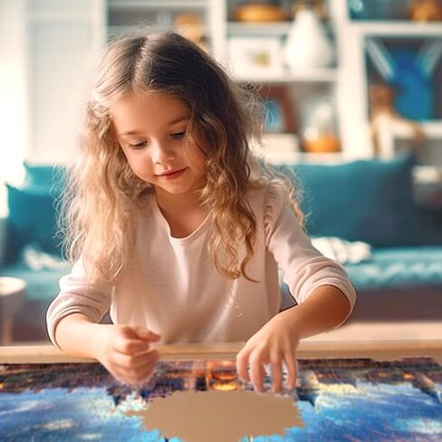 MOCOWAY 1500 Piece Wooden Puzzle Table Rotating Puzzle Board with 6 Drawers and Cover Portable Spinning Jigsaw Puzzle Board Holiday Birthday Gift for Boys Girls Friends Family, 36.6" x28.2.1" in Saudi Arabia