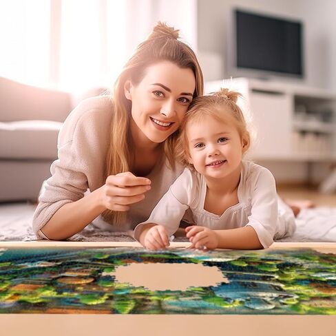 MOCOWAY 1500 Piece Wooden Puzzle Table Rotating Puzzle Board with 6 Drawers and Cover Portable Spinning Jigsaw Puzzle Board Holiday Birthday Gift for Boys Girls Friends Family, 36.6" x28.2.1" in Saudi Arabia