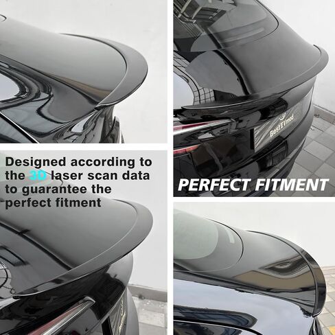 BestEvMod 2024 Tesla Refresh Model 3 Highland Rear Spoiler Wings OEM Style ABS لعام 2024 Refresh Tesla Model 3 Highland Rear Trunk Spoiler شفة الذيل الجناح الخلفي غطاء صندوق السيارة الملحقات (ألياف الكربون) in Saudi Arabia