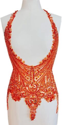 Handmade 16 colour rhinestones lace bodice applique sew on beads sequins trimming patches for dress clothing accessories (Black) in Saudi Arabia