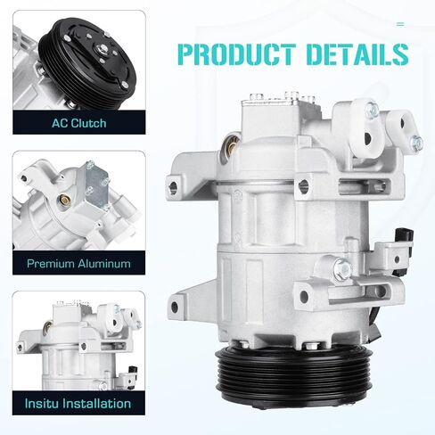 AC Compressor with A/C Clutch Fits for Nissan Altima 2.5S 2.5SR 2013 2014 2015 2016 2017 2018, 10000752 140919 in Saudi Arabia