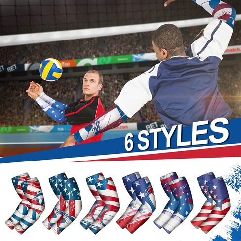 Bunnycool 6 Pairs Volleyball Arm Sleeve Youth Sports Elbow Compression Arm Sleeve Sun Protection Anti Slip Sleeve for Teen in Saudi Arabia