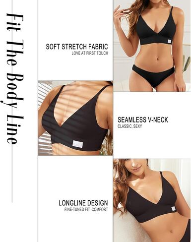 Livona Wireless Bra for Women - Sports V-Neck Comfortable Padded Bralette with Support Workout Tops Cami Crop Tank Tops S-XXL in Saudi Arabia