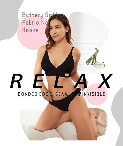 Livona Wireless Bra for Women - Sports V-Neck Comfortable Padded Bralette with Support Workout Tops Cami Crop Tank Tops S-XXL in Saudi Arabia