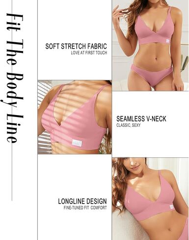 Livona Wireless Bra for Women - Sports V-Neck Comfortable Padded Bralette with Support Workout Tops Cami Crop Tank Tops S-XXL in Saudi Arabia