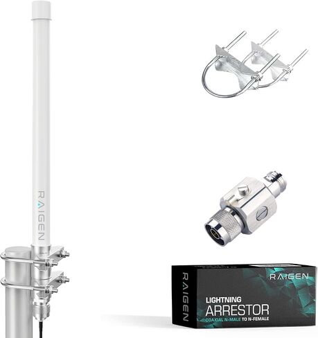 RAIGEN Helium Miner 5.8dbi Antenna LoRa 915 MHz Outdoor Lightning Arrestor Omni-Directional HNT Hotspot for Nebra, RAK, Bobcat, Syncrob, and Sensecap [Cables Sold Separately] (5.8 dbi) in Saudi Arabia