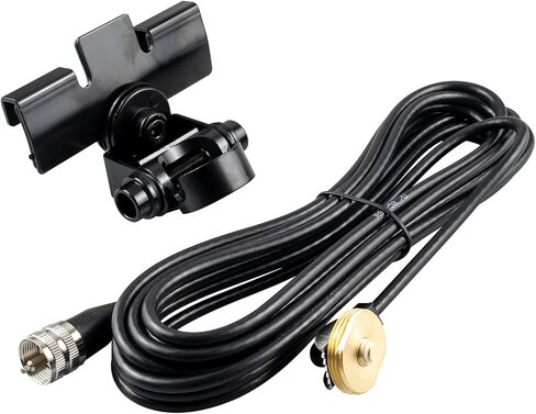 YOTENKO قابل للتعديل NMO هوائي الشفة جبل مع UHF PL259 ذكر موصل كابل RG58U 5M / 16.4FT، لشاحنة مركبة سيارة هام راديو المحمول لا تركيب الحفر in Kuwait