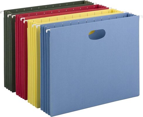 Smead Hanging Pocket with Full-Height Gusset, 3-1/2" Expansion, Letter Size, Assorted Colors, 4 per Pack (64290) in Saudi Arabia