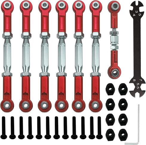 شدادات دوارة قابلة للتعديل/وصلة حدبة مع مجموعات نهايات قضيب لأجزاء ترقية 1/10 Traxxas Slash 2WD/ 4x4 (أحمر) in Kuwait