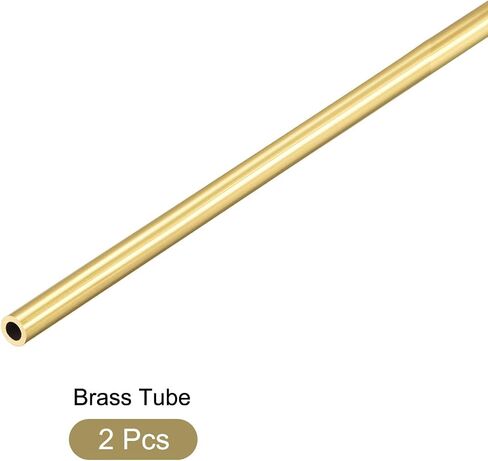 METALLIXITY Brass Tube (4mm OD x 0.75mm Wall T x 300mm L) 2Pcs, Straight Tubing - for Home Furnishing, Machinery, DIY Handicraft in Saudi Arabia