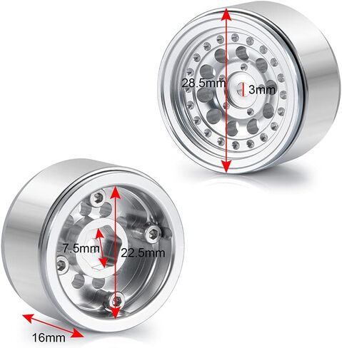 4 قطعة جنوط عجلات Beadlock لـ 1/24 RC محوري SCX24 AXI90081 AXI00001 AXI00002 الزاحف in Kuwait