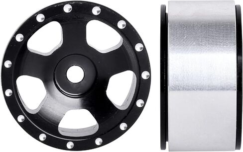 Hobbypark 4pcs 1.0 Beadlock Wheels Rims with Brass Wheel Weights Extended 7mm Hex Wheel Hubs for 1/24 RC Crawler Car Axial SCX24 Gladiator Bronco C10 Deadbolt Upgrades (Type A) in Saudi Arabia