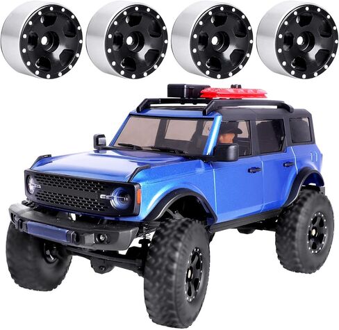Hobbypark 4pcs 1.0 Beadlock Wheels Rims with Brass Wheel Weights Extended 7mm Hex Wheel Hubs for 1/24 RC Crawler Car Axial SCX24 Gladiator Bronco C10 Deadbolt Upgrades (Type A) in Saudi Arabia