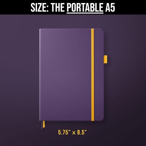 Scribbles That Matter A5 Dotted Journal Notebook + Free Pen! Your Bullet Dotted Journal Vegan Hard Cover 160gsm Dotted Notebook Bleedproof thick paper with 150 Pages for Work (5.75 x 8.5), Charcoal in Saudi Arabia