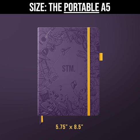 Scribbles That Matter A5 Dotted Journal Notebook + Free Pen! Your Bullet Dotted Journal Vegan Hard Cover 160gsm Dotted Notebook Bleedproof thick paper with 150 Pages for Work (5.75 x 8.5), Charcoal in Saudi Arabia