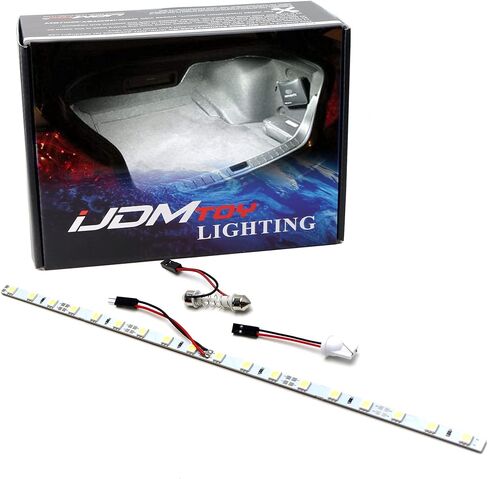 شريط إضاءة LED iJDMTOY 18-SMD-5050 متوافق مع منطقة حمولة صندوق السيارة أو الإضاءة الداخلية، أبيض زينون in Saudi Arabia