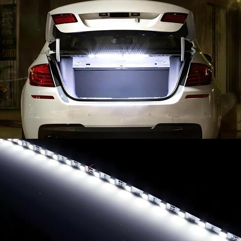 شريط إضاءة LED iJDMTOY 18-SMD-5050 متوافق مع منطقة حمولة صندوق السيارة أو الإضاءة الداخلية، أبيض زينون in Saudi Arabia