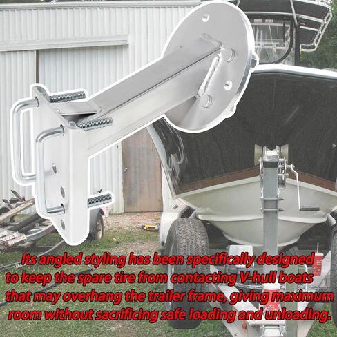 حامل إطارات احتياطية عالي التركيب 3001.0064 من Deecaray متوافق مع الإطارات حتى 16 بوصة مع أنماط مسامير 4 أو 5 أو 6 فتحات وإطارات مقطورة 3 بوصة و4 بوصة، فضي in Kuwait