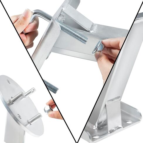 حامل إطارات احتياطية عالي التركيب 3001.0064 من Deecaray متوافق مع الإطارات حتى 16 بوصة مع أنماط مسامير 4 أو 5 أو 6 فتحات وإطارات مقطورة 3 بوصة و4 بوصة، فضي in Kuwait