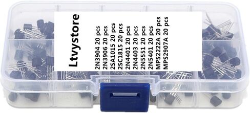 مجموعة ترانزستورات PNP NPN، مجموعة متنوعة من ترانزستور طاقة السيليكون بثلاثة دبابيس، مجموعة متنوعة 2N3904-MPS2907، 10 قيمة، حزمة من 200، Ltvystore in Kuwait