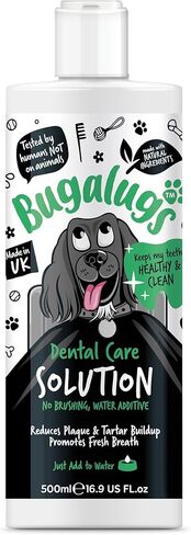 معطر أنفاس الكلاب من بوغالوغ، إضافات مائية للعناية بالأسنان. أسنان نظيفة ولثة صحية ونفس منعش - مزيل طبيعي للوحة الكلاب ومزيل الجير للأسنان. لا حاجة للتنظيف بالفرشاة (16.9 أونصة من الماء المضاف) in Kuwait