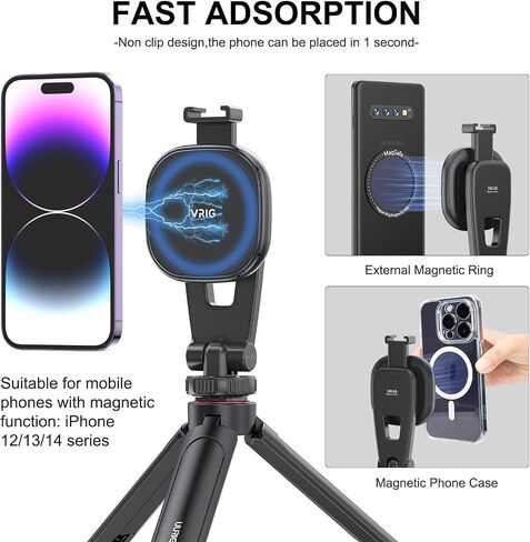 VRIG MG-03 Magnetic Phone Tripod Mount for iPhone and MagSafe Cases in Saudi Arabia