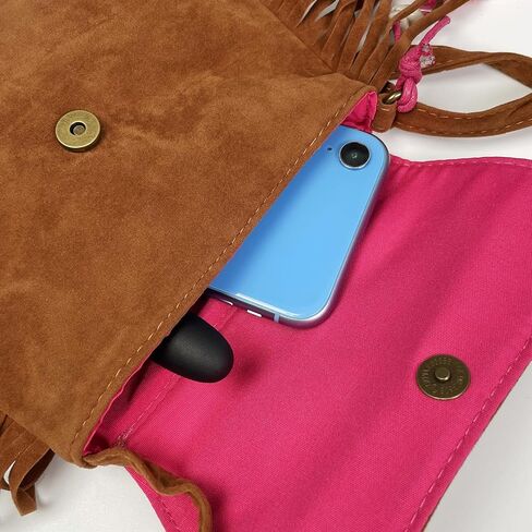 Cute Cat Tassel Crossbody Purse for Women Girls Solid Brown Fringe Crossbody Shoulder Bag with Strap Tassel Messenger bag in Kuwait