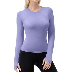 1/2 Pack Women's Compression Shirts Long Sleeve Seamless Workout Tops with Thumb Holes Dry Fit Athletic Gym Shirts in Saudi Arabia