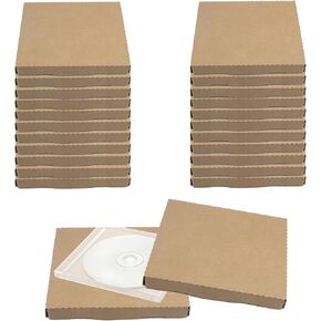 50 قطعة من صناديق بريد الأقراص المضغوطة، صناديق شحن صغيرة من الورق المقوى المموج باللون البني مقاس 4.96 × 5.7 × 0.47 بوصة لإرسال البريد والشحن والتخزين والتعبئة والهدايا (حافظة الأقراص المضغوطة غير متضمنة) in Kuwait