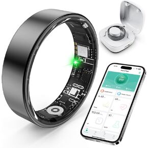 Smart Ring with Sleep Monitoring, Step Counting, Heart Rate, Blood Oxygen for iOS and Android, No Subscription Fee, IP68 Waterproof Health Tracker (Orange, 9) in Saudi Arabia