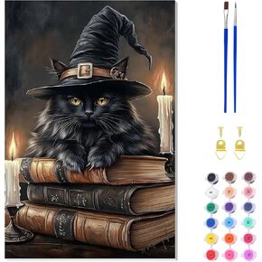 Zendiyo Halloween Ghost Paint من أرقام أرقام للمبتدئين للمبتدئين على القماش مع طلاء خشبي ، وسهل الطلاء الكبار حسب الأرقام ، و Diy Acrylic Color Paint in Kuwait