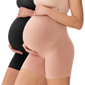 Momcozy Maternity Shapewear for Under Dresses, Anti-Chafing Mid-Thigh Pregnancy Underwear, Belly Support, Cotton Gusset in Kuwait