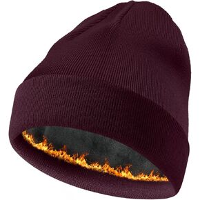 ROYBENS Winter Beanie Hat for Men Women, Fleece Lined Warm Winter Hats Wool Knit Cuffed Fisherman Beanies Slouchy Snow Cap in Kuwait