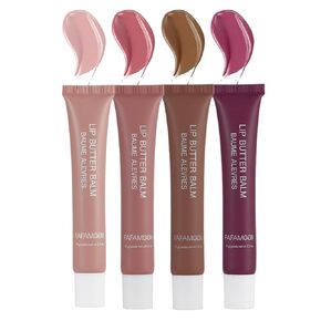 4PCS Moisturizing Lip Gloss Set, Hydrating & Plumping Lip Butter Balm, Glossy Tinted Lip Oil for Soft Smooth Lips, Non-Sticky Lip Tint Makeup Gift Set (1-2-3-4) in Saudi Arabia