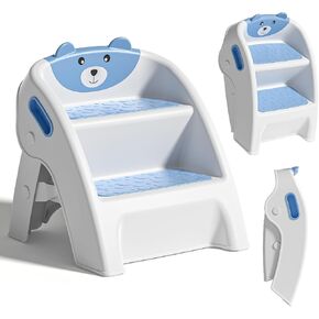 مقعد TPN للأطفال الصغار لحوض الحمام والتدريب على المرحاض، متين مضاد للانزلاق، إطار A مضاد للطرف، تجميع 10 ثوانٍ، مقعد نونية بخطوتين مع خطوات واسعة (رمادي) in Kuwait