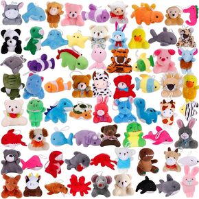 72 حزمة مصغرة الحيوانات المحشوة ، والحيوانات الصغيرة المحشوة بالجملة ، وجوائز كرنفال آلة المخلب ، والألعاب الفخمة لصندوق الكنز في الفصل ، وأشجار سلة عيد الفصح ، وفضلات الحفلات لطفل هدية in Kuwait