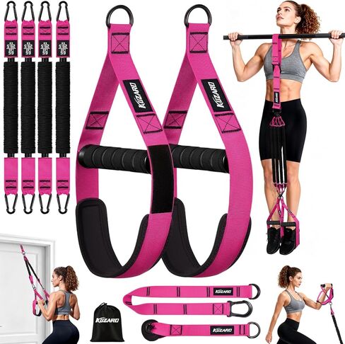 Pull Up Assistance Bands for Women, Heavy Duty Resistance Bands with Handles, Exercise Band with Door Anchor, Workout Band Set for Pull Up Bar, Full Body Sculpting,Muscle Training, Recovery, Home Gym in Saudi Arabia