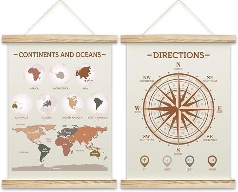 QUDNCR Months Of The Year And Days Of The Week Poster Hanger Frame, Educational Wall Art For Classroom Homeschool, Learning Posters For Kids Toddlers, Nursery Playroom Decor Set of 2, 10 in Saudi Arabia