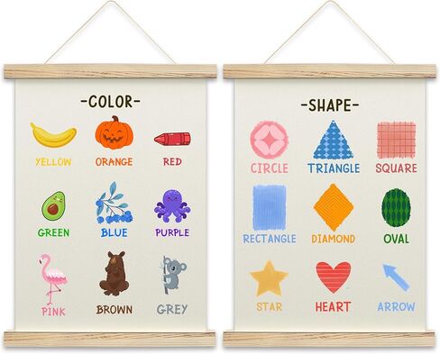 QUDNCR Months Of The Year And Days Of The Week Poster Hanger Frame, Educational Wall Art For Classroom Homeschool, Learning Posters For Kids Toddlers, Nursery Playroom Decor Set of 2, 10 in Saudi Arabia