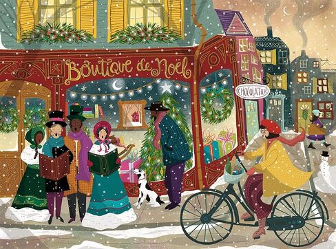Springbok Festive Christmas Village 500 Piece Piece for البالغين- مشهد قرية عيد الميلاد الحنين إلى الماضي in Kuwait
