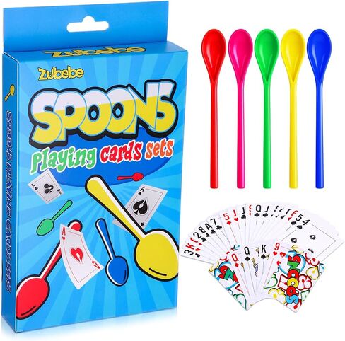 Zubebe 6 Sets Spoons Game Playing Cards Giant Spoons Classic Card Games Fun Standard Playing Poker Decks for Multiplayer Family Night Travel Large Group Activities Team Building Activities in Saudi Arabia
