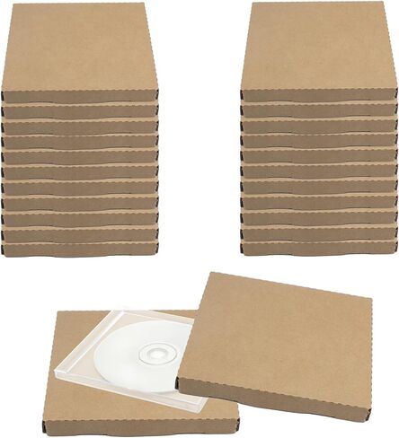 50 قطعة من صناديق بريد الأقراص المضغوطة، صناديق شحن صغيرة من الورق المقوى المموج باللون البني مقاس 4.96 × 5.7 × 0.47 بوصة لإرسال البريد والشحن والتخزين والتعبئة والهدايا (حافظة الأقراص المضغوطة غير متضمنة) in Kuwait