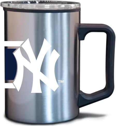 Logo Brands MLB Stripe Fusion Plastic Wall 15oz Stainless Steel Travel Mug (Houston Astros) in Saudi Arabia
