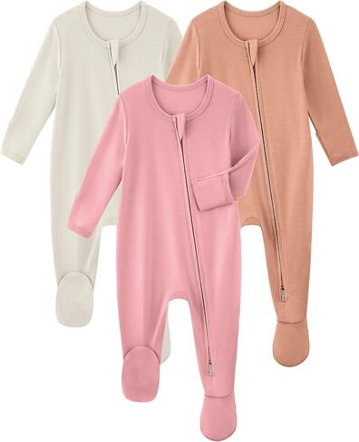 Yoofoss Rayon Made From Bamboo Baby Pajamas 3pcs Newborn Sleepers For Boy Girl Clothes, 0-3 3-6 6-9 Months Footed Pjs in Saudi Arabia