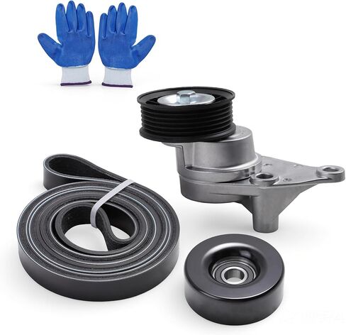 Belt Tensioner Serpentine Belt Idler Pulley Kit for GMC Sierra/Yukon 1999-2002, for Cadillac Escalade 2002, for Chevy Tahoe/Avalanche/Silverado/Suburba 1999-2002, 38158, 38001, 12554027 in Saudi Arabia