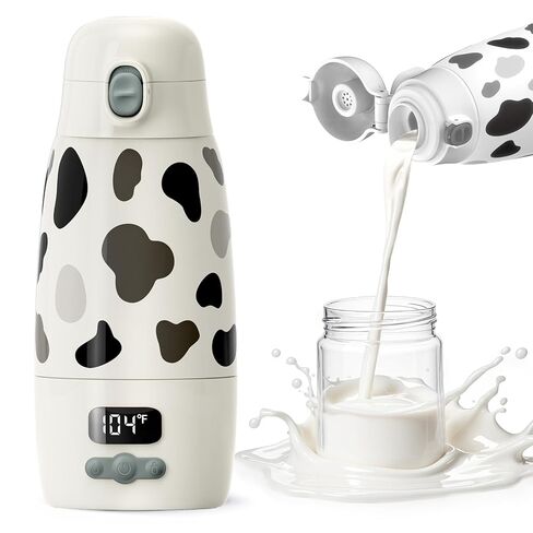Portable Baby Bottle Warmer for Travel - Ultra-Fast Heating & Charging, 17.5oz Large Capacity, Extended Battery Life On-The-Go for Baby Essentials in Saudi Arabia