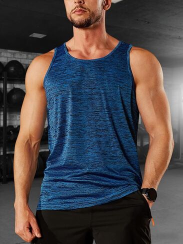 Men’s Quick Dry Tank Tops Sleeveless Workout Gym Muscle Shirts Athletic Bodybuilding Performance Tee Shirts in Saudi Arabia